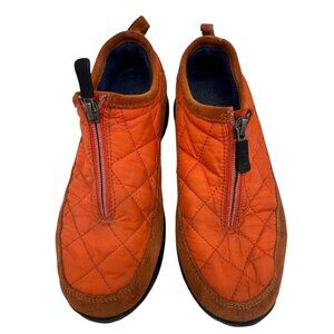 Lands' End Womens Quilted Insulated Shoes Size 9B Orange Zippered Outdoors